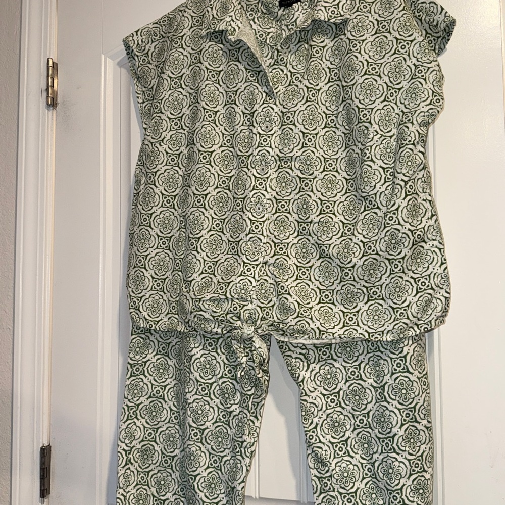 Talbots Green Patterned Jumpsuit - image 7